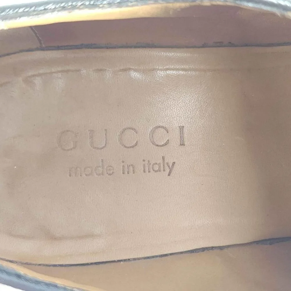 GUCCI Men's US7,5 Leather Brown Cap Toe Wingtip derby Oxfords Dress Shoes Italy